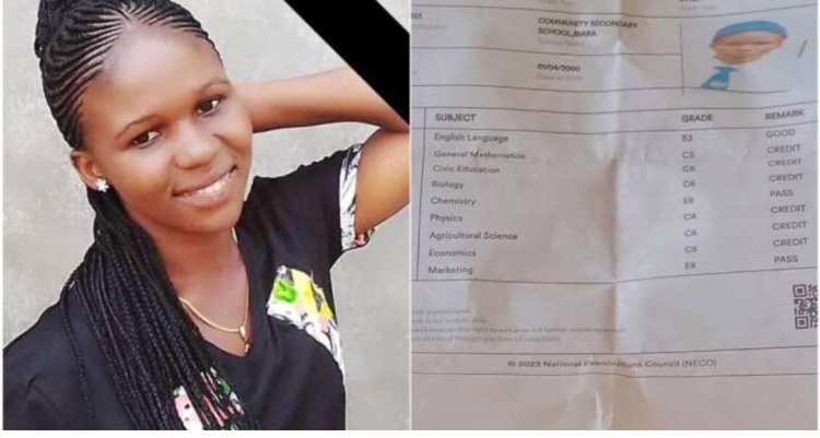 Can I Study Medicine with This Result? Girl Displays NECO Result on Facebook, Seeks Advice