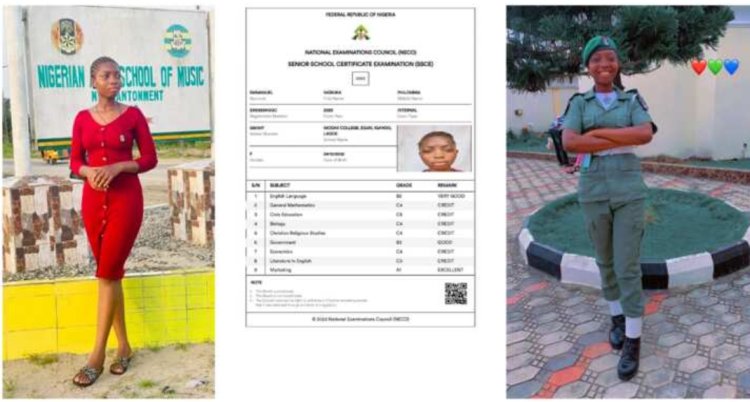 She Left School 5 Years Ago: NECO Result of Young Girl Who Wants to Join Nigerian Army Causes Stir