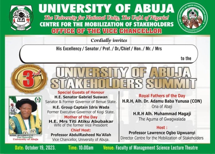 University of Abuja (UNIABUJA) Holds Stakeholders Summit 2023