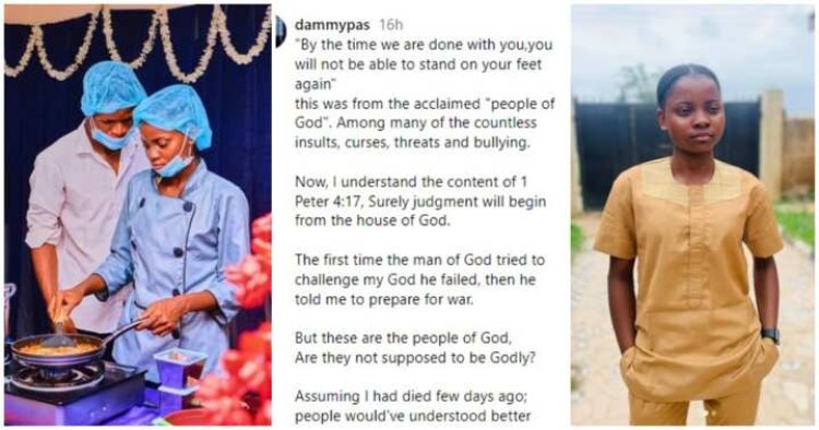 FUOYE Student, Chef Dammy Declares Intent to Expose Pastor Adegoke Jeremiah, Fears for Her Safety