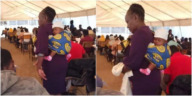Lecturer's Heartwarming Gesture: Holding Student's Baby, Enabling Mother to Concentrate on Exam