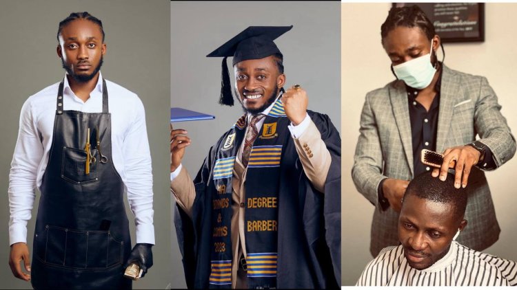 Young African Barber Kofi Tetteh bags masters degree in Communication, set to earn PhD