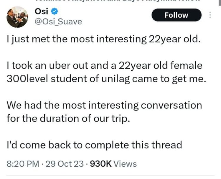 Nigerian Man's Heartwarming Conversation with Female Uber Driver: A UNILAG Student's Inspiring Story