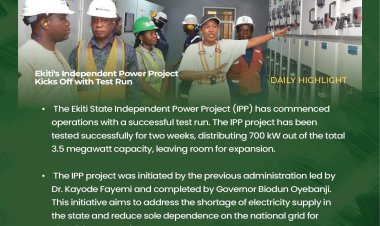 Ekiti's Independent Power Project Commences Successful Test Run