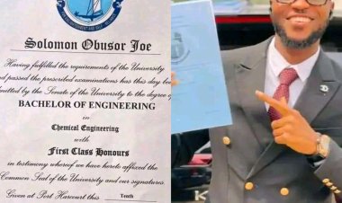 UNIPORT Student Bags First Class in Chemical Engineering