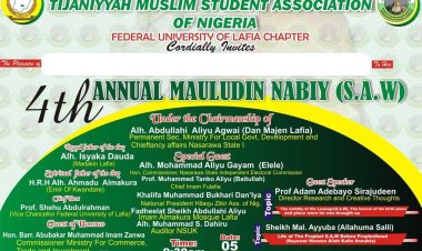 Tijjaniyyah Muslim Students Association of Nigeria FULafia Chapter, holds 4th Annual Mauludin Nabiy