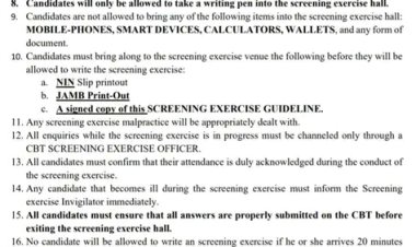 University of Ilesa Conducts Post UTME Examinations, Candidates Urged to Promptly Attend CBT Centers