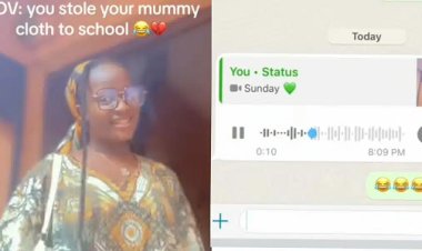 Lady shares mom’s reaction after she stole her gown to school