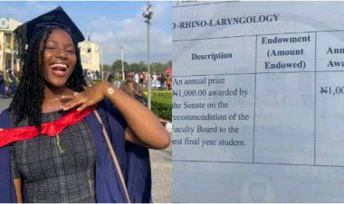 Nigerian Lady Awarded N1,000 for Best Student Graduation Sparks Social Media Debate