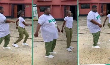 NYSC Members' Viral Dance Sparks Amusement and Wardrobe Banter: "So NYSC Has This Kind of Polo?"