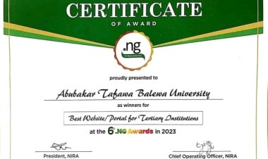 Abubakar Tafawa Balewa University (ATBU) Clinches NG Award for Best Tertiary Institution Website
