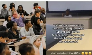 Kid Leads Impromptu ABC Lesson in University Class