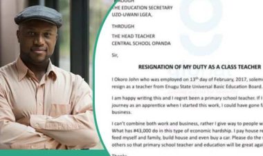 Heartbreaking Resignation: Enugu Teacher Bids Farewell After 6 Years, Leaves Emotional Letter