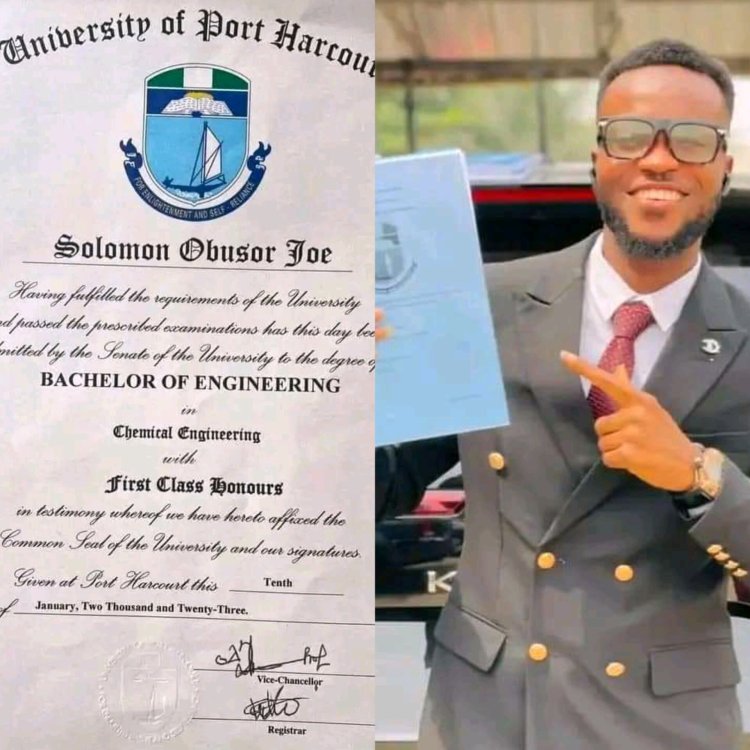 UNIPORT Student Bags First Class in Chemical Engineering