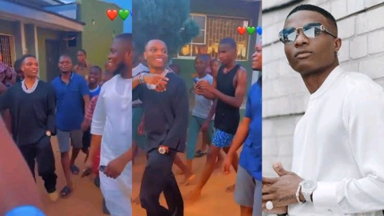 Checkout the lovely moment Wizkid paid a visit to his secondary school in Ijebu Ode