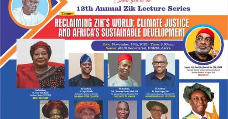 UNIZIK's 12th Annual Zik Lecture Series to Showcase Former Malawi President Dr. Joyce Banda as Guest Lecturer, Chaired by Oyo State Governor Dr. Seyi Makinde