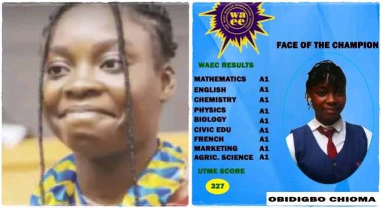 Nigerian Student, Chioma Blessing Obidigbo, Clinches Top Honor in 2022 WAEC Examination