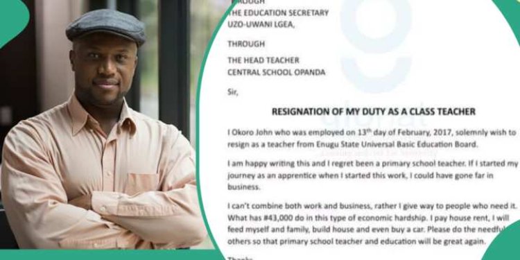 Heartbreaking Resignation: Enugu Teacher Bids Farewell After 6 Years, Leaves Emotional Letter