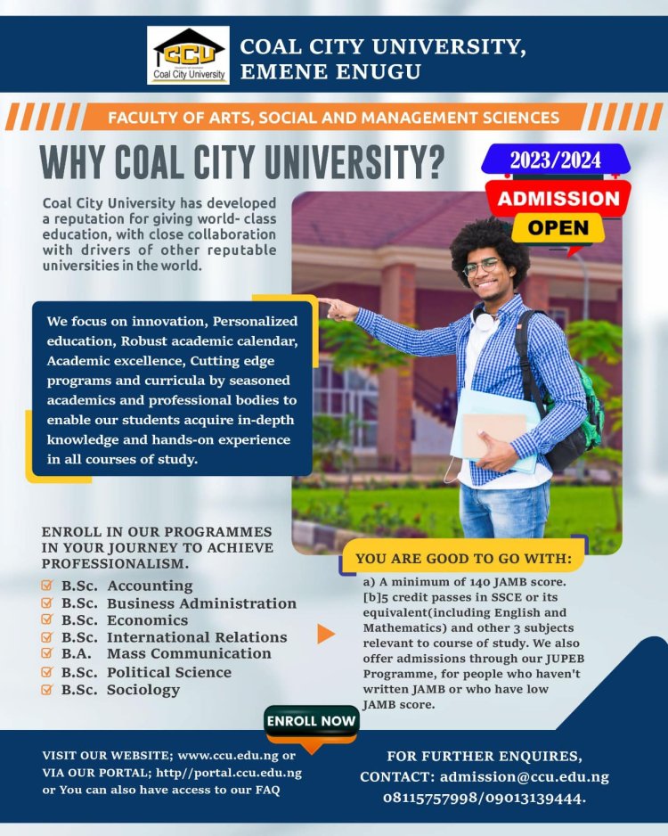 Coal City University (CCU) Unveils a Visionary Educational Odyssey, Promising Unmatched Quality and Adventure for Students in Enugu