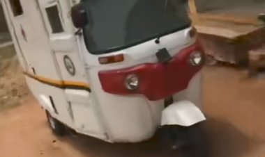 Corper Screams Seeing ‘Keke’ Used As Ambulance As He Reports At His PPA