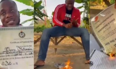 Nigerian graduate burns degree certificate and other credentials, calls them useless