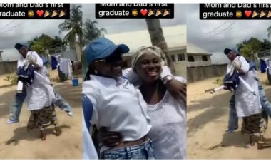 Nigerian Lady Makes History as the First Graduate in Her Family, Shares Emotional Moment with Parents