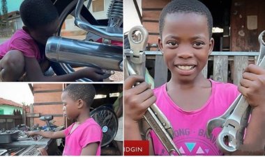 Exceptional 11-Year-Old Susanna Adjakie-Apekor Masters Motorcycle Repair with Dreams of Aeronautical Engineering