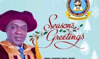 A Festive Message from Prof. Sunday Paul Bako, Vice-Chancellor of Taraba State University