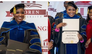 Nollywood Star Biola Adebayo Receives Honorary Doctorate in Business from Moren Christian University, USA