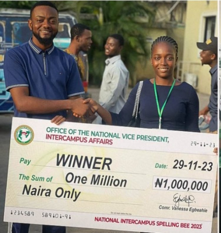 Brilliant Student Inioluwa Ogundele Clinches Victory in National Spelling Bee, Secures ₦1 Million Cash Prize