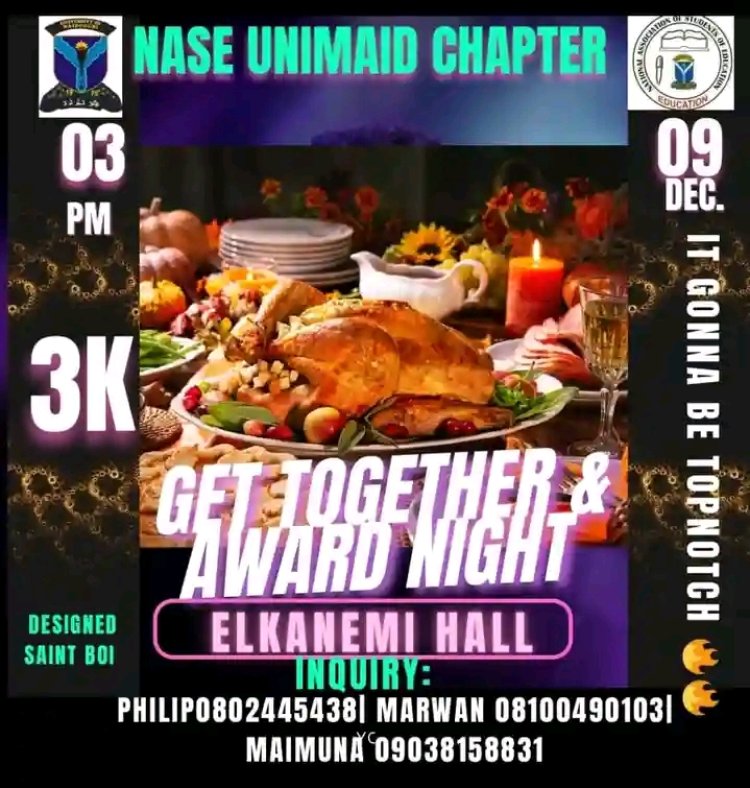 NASE Unveils Grand Get-Together and Awards Night for Final Year Students at UNIMAID