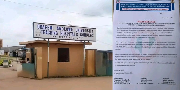 Nigerian Nurses, Midwives Association Rejects OAU Teaching Hospital's School Fees Increase