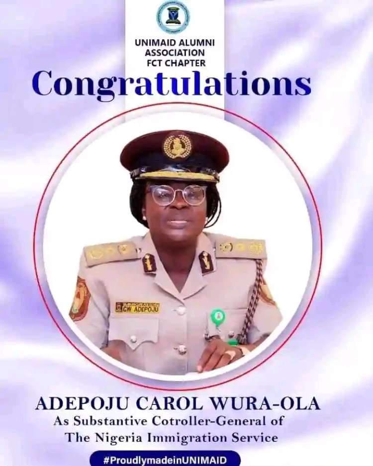 UNIMAID Alumni Association Congratulates Mrs. Adepoju on Her Appointment