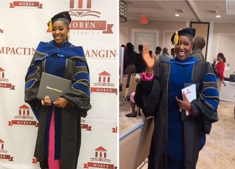 Nollywood Actress Biola Bayo Attains Doctorate Degree from Moren Christian University, Atlanta