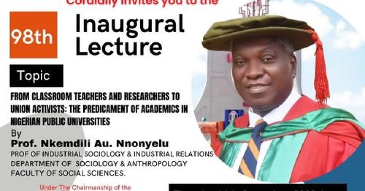 Nnamdi Azikiwe University Announces  98th Inaugural Lecture Series