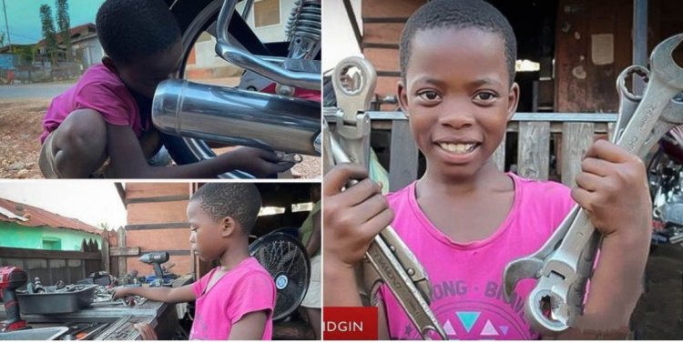 Exceptional 11-Year-Old Susanna Adjakie-Apekor Masters Motorcycle Repair with Dreams of Aeronautical Engineering