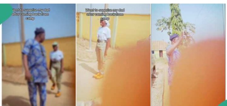 Nigerian Corper's Heartwarming Salute to Father Goes Viral on TikTok