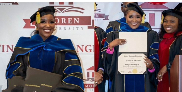 Nollywood Star Biola Adebayo Receives Honorary Doctorate in Business from Moren Christian University, USA