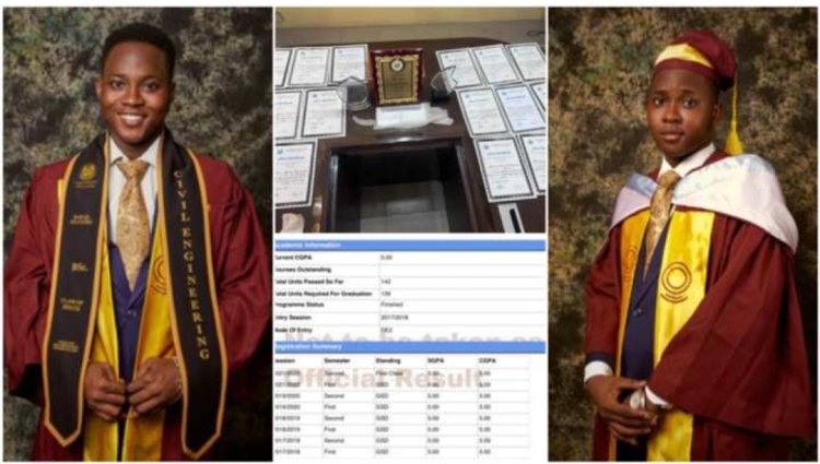 UNILAG's Akanmu David Oluwatomiwa Achieves Perfect 5.0 CGPA, Emerges Overall Best-Graduating Student