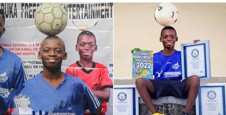 Exceptional 14-year-old boy Chinonso Eche Who Set 5 Guinness Records in Football Rewarded With Full University Scholarship