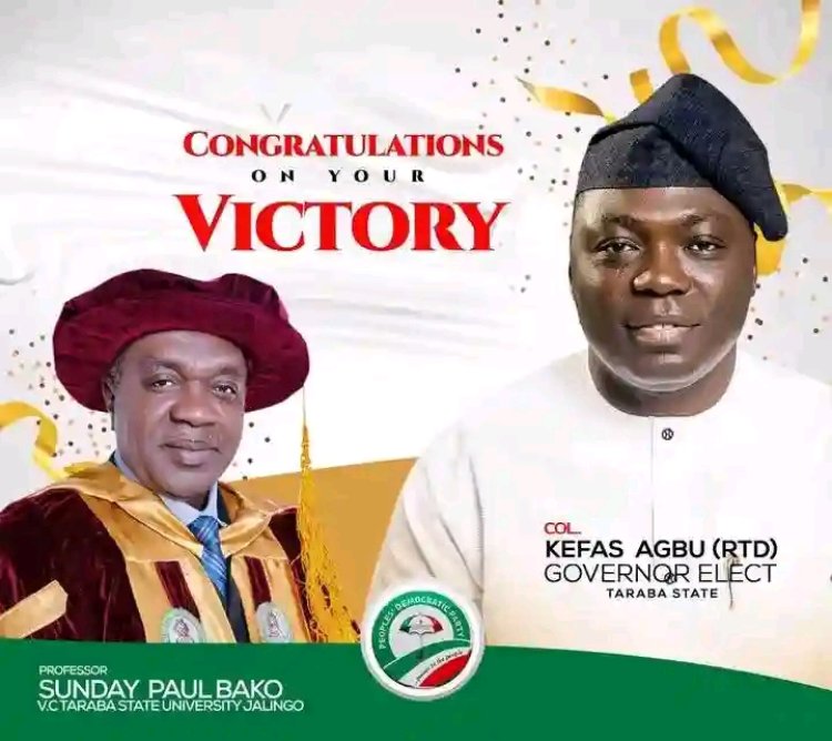 Taraba State University Celebrates Governor Agbu Kefas' Victory at the Supreme Court