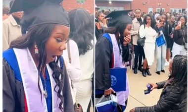 Double Blessings' As Lady Gets Engaged On Her Graduation Day
