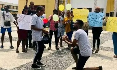 University of Calabar Student's Proposal Goes Viral as Fiancée Accepts Ring