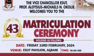 ESUT Welcomes Freshers with Successful Matriculation Ceremony