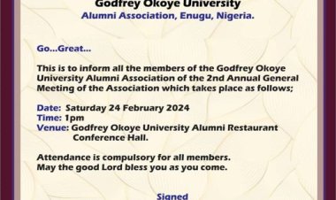 Godfrey Okoye University Alumni Association Gears Up for 2nd Annual Meeting