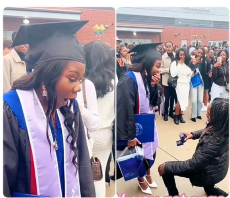 Double Blessings' As Lady Gets Engaged On Her Graduation Day
