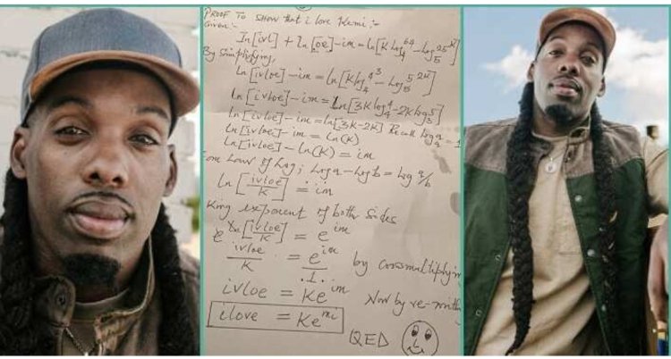 Nigerian Man Expresses Love for Girlfriend with Handwritten Mathematical Formula