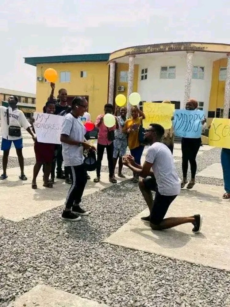 University of Calabar Student's Proposal Goes Viral as Fiancée Accepts Ring
