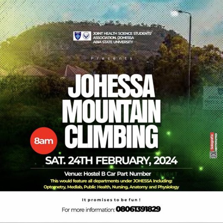 ABSU JOHESSA to Embark on Thrilling Mountain Climbing Expedition