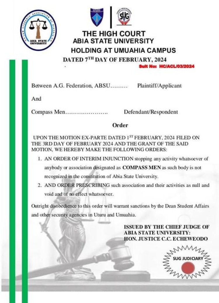 Compass Men Not Recognized Body on Campus, ABSU Warns Students